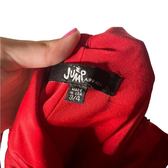 Vintage Red Drop-Waist Satin 3/4 - Picture 2 of 6